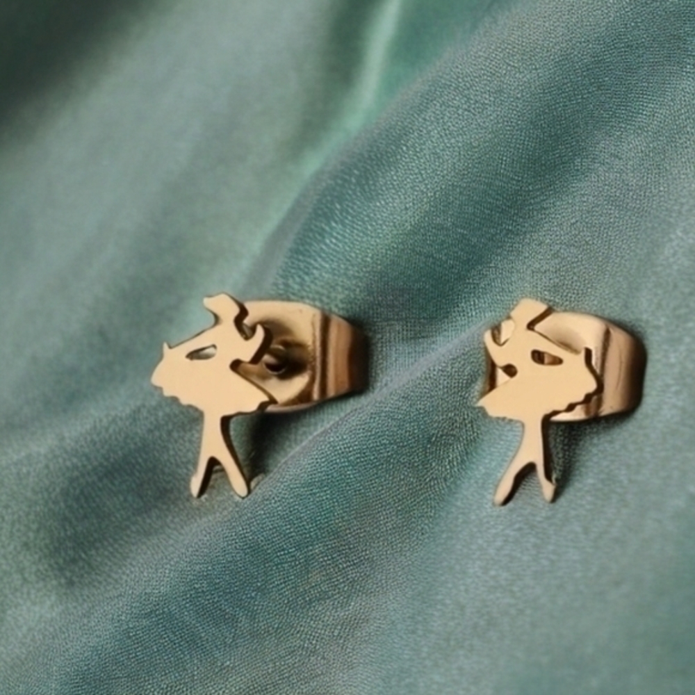 ANTHROPOLOGIE ITTY BITTY BALLERINA STUD EARRINGS 2
